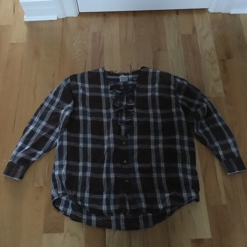 Vintage LF flannel cut out shirt